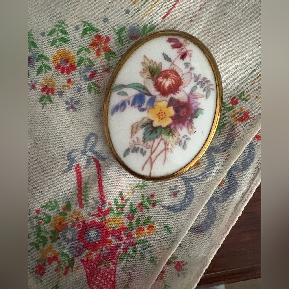 Fine bone china floral brooch